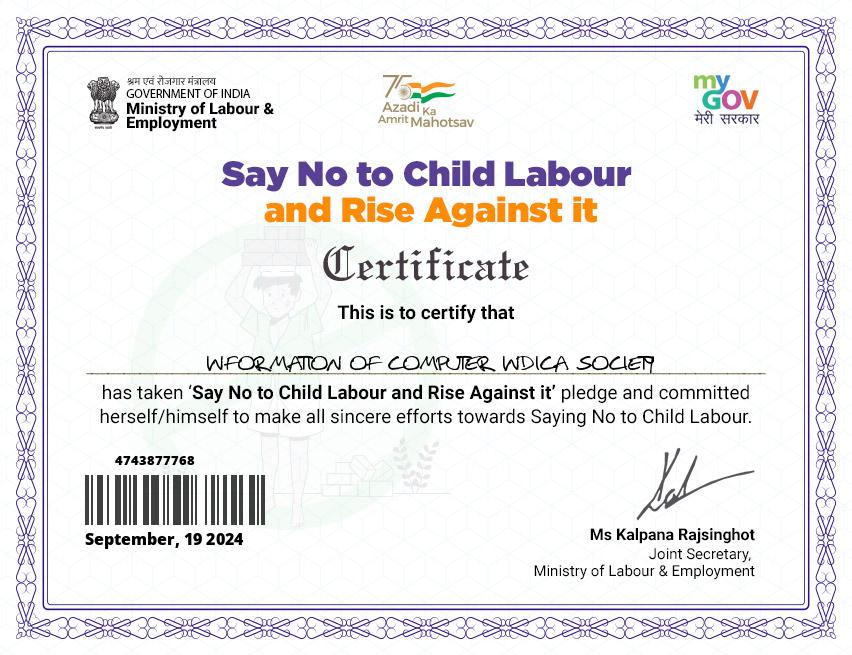 Our GOVT. Certified Pledge  